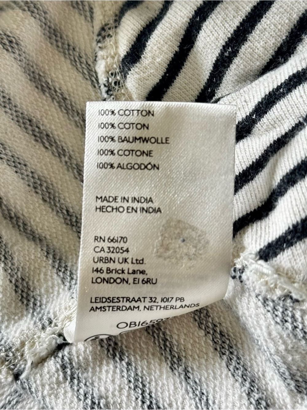 Anthro Pilcro Cotton Spliced Henley Top, Ivory / Black Stripe – Size Medium - Picture 8 of 8